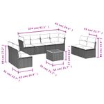 Casa si Gradina - Gradina si terasa - Mobilier exterior - Seturi mobila gradina - Set mobilier de gradina cu perne, 9 piese, negru, poliratan - Infinity.ro