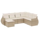 Casa si Gradina - Gradina si terasa - Mobilier exterior - Canapele si fotolii gradina - Set canapele de gradina, 7 piese, cu perne, bej, poliratan - Infinity.ro