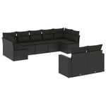 Casa si Gradina - Gradina si terasa - Mobilier exterior - Canapele si fotolii gradina - Set mobilier de gradina cu perne, 9 piese, negru, poliratan - Infinity.ro
