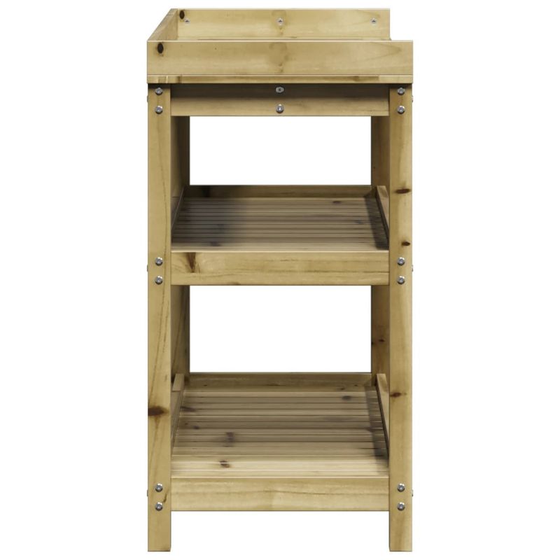 Casa si Gradina - Gradinarit si plante - Plante si ghivece - Ghivece si suporturi - Masa de plantare cu rafturi, 108x45x86,5 cm, lemn pin tratat - Infinity.ro