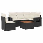 Casa si Gradina - Gradina si terasa - Mobilier exterior - Canapele si fotolii gradina - Set mobilier de gradina cu perne, 6 piese, negru, poliratan - Infinity.ro