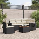 Casa si Gradina - Gradina si terasa - Mobilier exterior - Canapele si fotolii gradina - Set mobilier de gradina cu perne, 6 piese, negru, poliratan - Infinity.ro