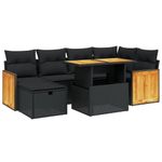 Casa si Gradina - Gradina si terasa - Mobilier exterior - Seturi mobila gradina - Set canapele de gradina cu perne, 7 piese, negru, poliratan - Infinity.ro