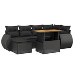 Casa si Gradina - Gradina si terasa - Mobilier exterior - Seturi mobila gradina - Set canapele de gradina cu perne, 7 piese, negru, poliratan - Infinity.ro