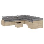 Casa si Gradina - Gradina si terasa - Mobilier exterior - Canapele si fotolii gradina - Set canapele de gradina cu perne, 11 piese, bej, poliratan - Infinity.ro