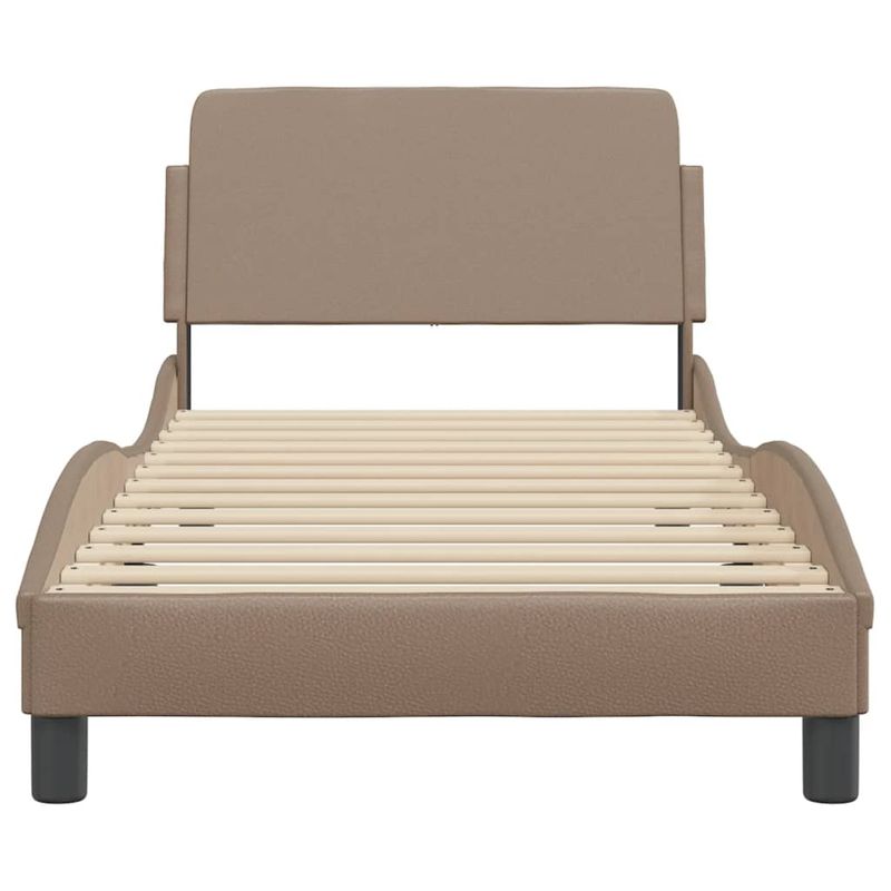 Casa si Gradina - Mobilier - Paturi si accesorii - Paturi - Cadru de pat cu tablie, cappuccino, 80x200 cm, piele ecologica - Infinity.ro