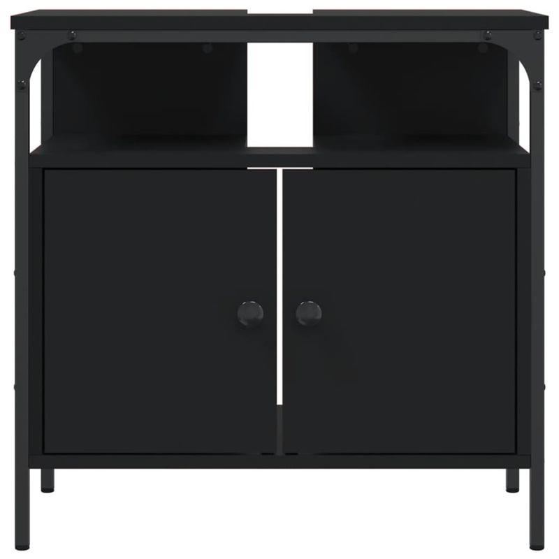 Casa si Gradina - Mobilier - Mobilier baie - Comode baie - Comoda pentru chiuveta baie, negru, 60x30x60 cm, lemn prelucrat - Infinity.ro