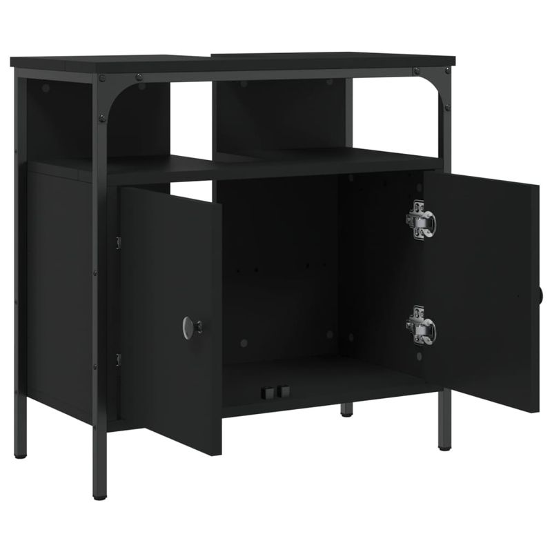 Casa si Gradina - Mobilier - Mobilier baie - Comode baie - Comoda pentru chiuveta baie, negru, 60x30x60 cm, lemn prelucrat - Infinity.ro