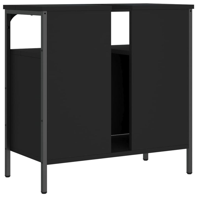 Casa si Gradina - Mobilier - Mobilier baie - Comode baie - Comoda pentru chiuveta baie, negru, 60x30x60 cm, lemn prelucrat - Infinity.ro