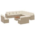 Casa si Gradina - Gradina si terasa - Mobilier exterior - Seturi mobila gradina - Set canapele de gradina, 14 piese, cu perne, bej, poliratan - Infinity.ro