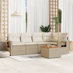 Casa si Gradina - Gradina si terasa - Mobilier exterior - Seturi mobila gradina - Set canapele de gradina cu perne, 6 piese, bej, poliratan - Infinity.ro