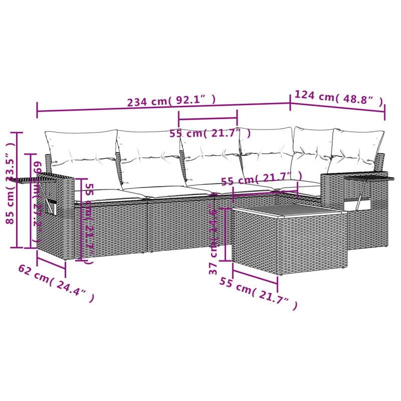 Casa si Gradina - Gradina si terasa - Mobilier exterior - Seturi mobila gradina - Set canapele de gradina cu perne, 6 piese, bej, poliratan - Infinity.ro