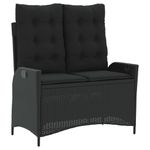 Casa si Gradina - Gradina si terasa - Mobilier exterior - Seturi mobila gradina - Set mobilier de gradina cu perne, 2 piese, negru, poliratan - Infinity.ro