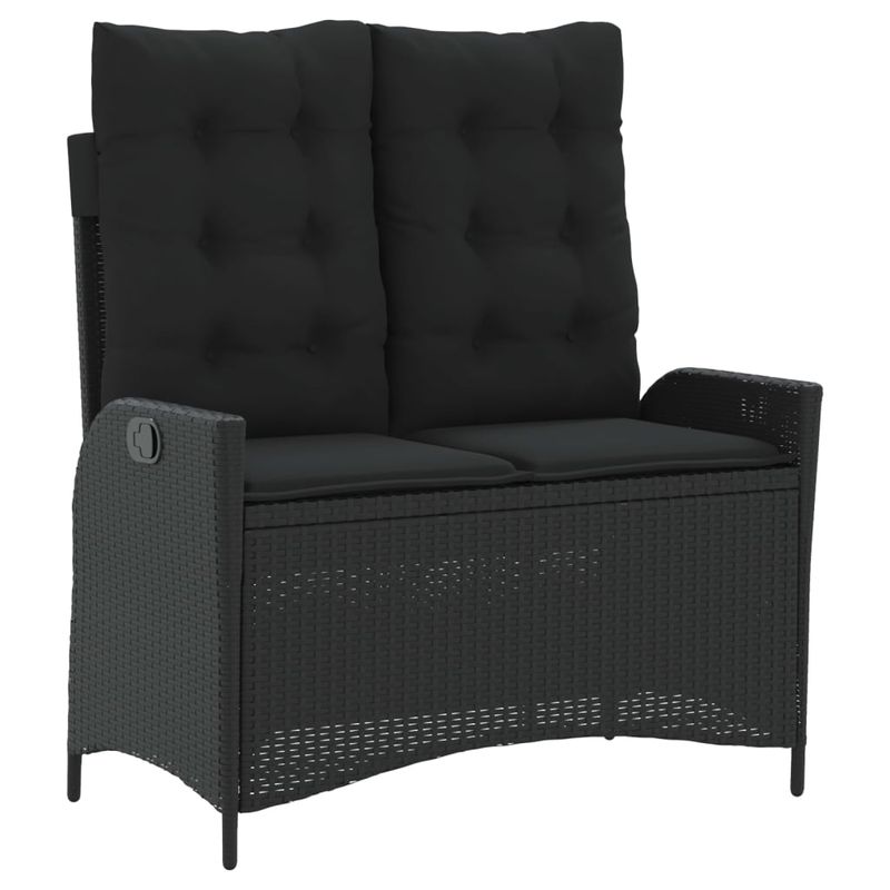 Casa si Gradina - Gradina si terasa - Mobilier exterior - Seturi mobila gradina - Set mobilier de gradina cu perne, 2 piese, negru, poliratan - Infinity.ro