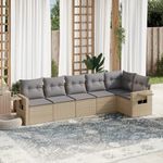 Casa si Gradina - Gradina si terasa - Mobilier exterior - Seturi mobila gradina - Set canapele de gradina cu perne, 6 piese, bej, poliratan - Infinity.ro