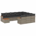 Casa si Gradina - Gradina si terasa - Mobilier exterior - Seturi mobila gradina - Set canapele de gradina cu perne, 11 piese, gri, poliratan - Infinity.ro