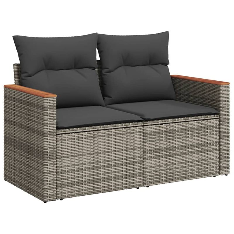 Casa si Gradina - Gradina si terasa - Mobilier exterior - Seturi mobila gradina - Set canapele de gradina cu perne, 11 piese, gri, poliratan - Infinity.ro