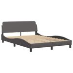 Casa si Gradina - Mobilier - Paturi si accesorii - Paturi - Cadru de pat cu tablie, gri, 140x200 cm, piele ecologica - Infinity.ro