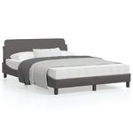 Casa si Gradina - Mobilier - Paturi si accesorii - Paturi - Cadru de pat cu tablie, gri, 140x200 cm, piele ecologica - Infinity.ro