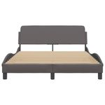 Casa si Gradina - Mobilier - Paturi si accesorii - Paturi - Cadru de pat cu tablie, gri, 140x200 cm, piele ecologica - Infinity.ro