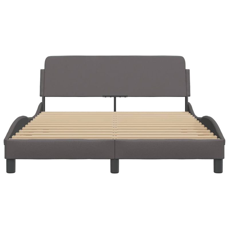 Casa si Gradina - Mobilier - Paturi si accesorii - Paturi - Cadru de pat cu tablie, gri, 140x200 cm, piele ecologica - Infinity.ro