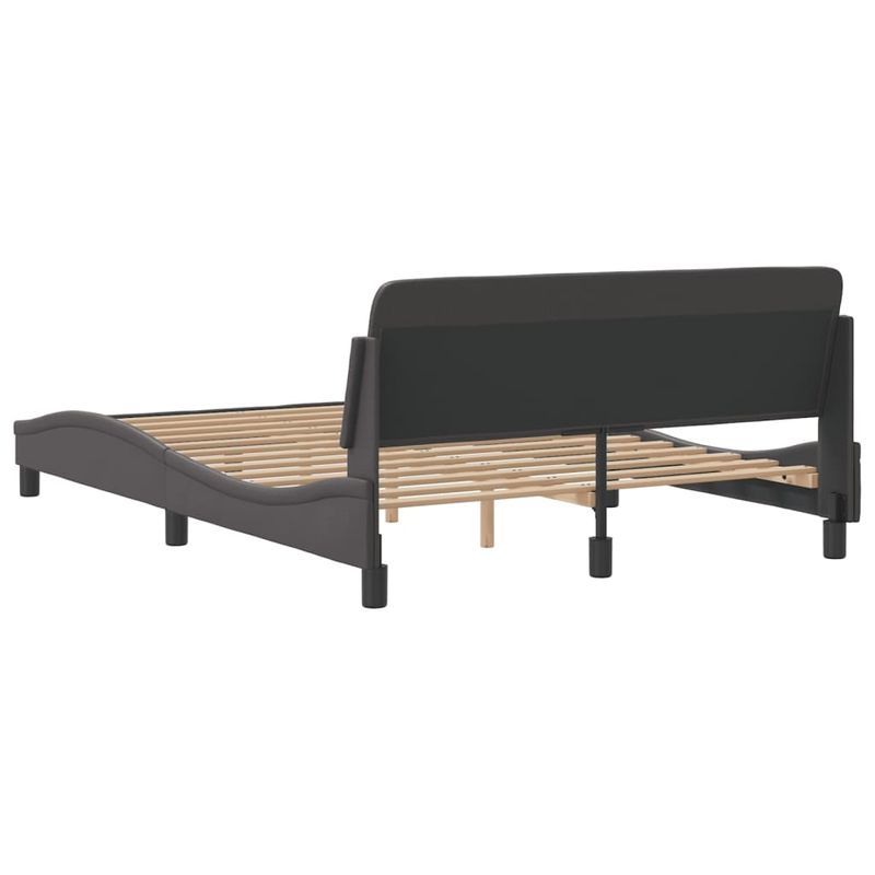 Casa si Gradina - Mobilier - Paturi si accesorii - Paturi - Cadru de pat cu tablie, gri, 140x200 cm, piele ecologica - Infinity.ro