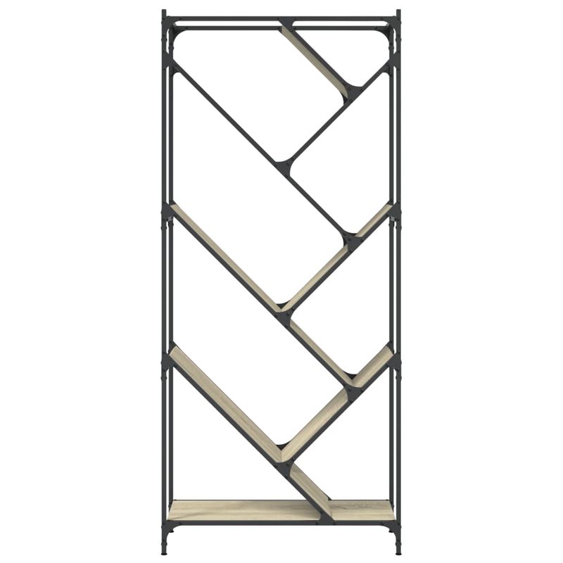 Casa si Gradina - Mobilier - Biblioteci si rafturi - Biblioteci - Biblioteca, stejar sonoma, 79x30x180 cm, lemn prelucrat/metal - Infinity.ro