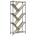 Casa si Gradina - Mobilier - Biblioteci si rafturi - Biblioteci - Biblioteca, stejar sonoma, 79x30x180 cm, lemn prelucrat/metal - Infinity.ro