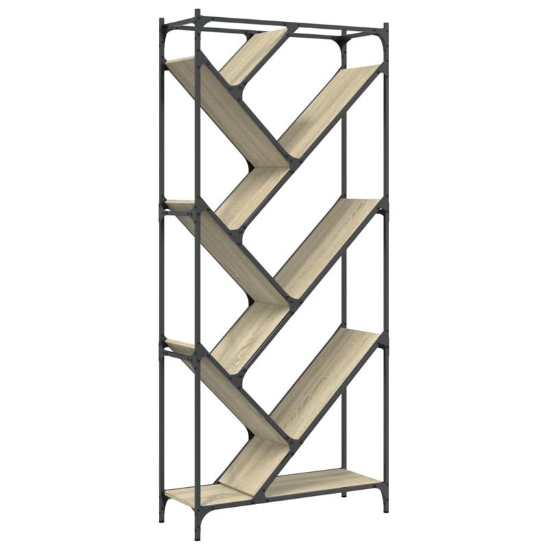 Casa si Gradina - Mobilier - Biblioteci si rafturi - Biblioteci - Biblioteca, stejar sonoma, 79x30x180 cm, lemn prelucrat/metal - Infinity.ro