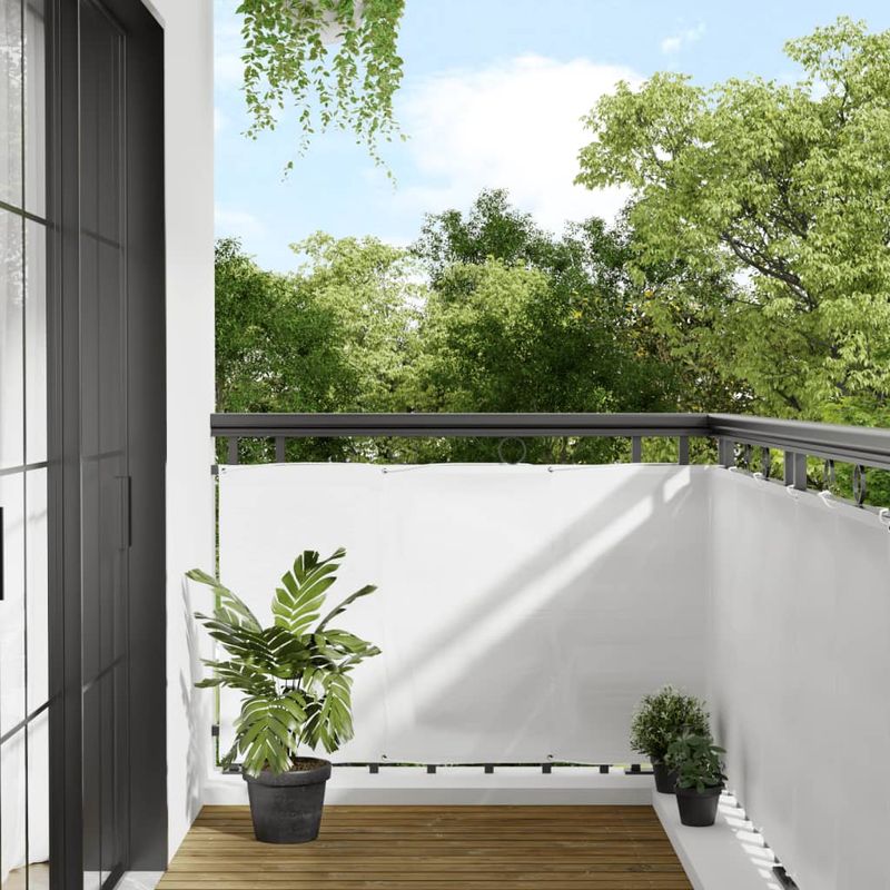Casa si Gradina - Gradina si terasa - Umbrele si pavilioane - Umbrele - Paravan de balcon, alb, 90x800 cm, 100% poliester oxford - Infinity.ro