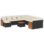 Casa si Gradina - Gradina si terasa - Mobilier exterior - Seturi mobila gradina - Set canapele de gradina, 12 piese, cu perne, negru, poliratan - Infinity.ro