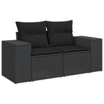 Casa si Gradina - Gradina si terasa - Mobilier exterior - Canapele si fotolii gradina - Set mobilier de gradina cu perne, 3 piese, negru, poliratan - Infinity.ro