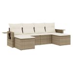 Casa si Gradina - Gradina si terasa - Mobilier exterior - Seturi mobila gradina - Set canapele de gradina cu perne, 6 piese, bej, poliratan - Infinity.ro