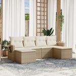 Casa si Gradina - Gradina si terasa - Mobilier exterior - Seturi mobila gradina - Set canapele de gradina cu perne, 6 piese, bej, poliratan - Infinity.ro