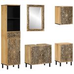 Casa si Gradina - Mobilier - Seturi de mobilier - Seturi baie - Set mobilier de baie, 5 piese, lemn masiv de mango - Infinity.ro
