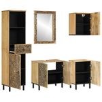 Casa si Gradina - Mobilier - Seturi de mobilier - Seturi baie - Set mobilier de baie, 5 piese, lemn masiv de mango - Infinity.ro