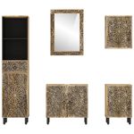 Casa si Gradina - Mobilier - Seturi de mobilier - Seturi baie - Set mobilier de baie, 5 piese, lemn masiv de mango - Infinity.ro