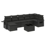 Casa si Gradina - Gradina si terasa - Mobilier exterior - Seturi mobila gradina - Set mobilier de gradina cu perne, 8 piese, negru, poliratan - Infinity.ro