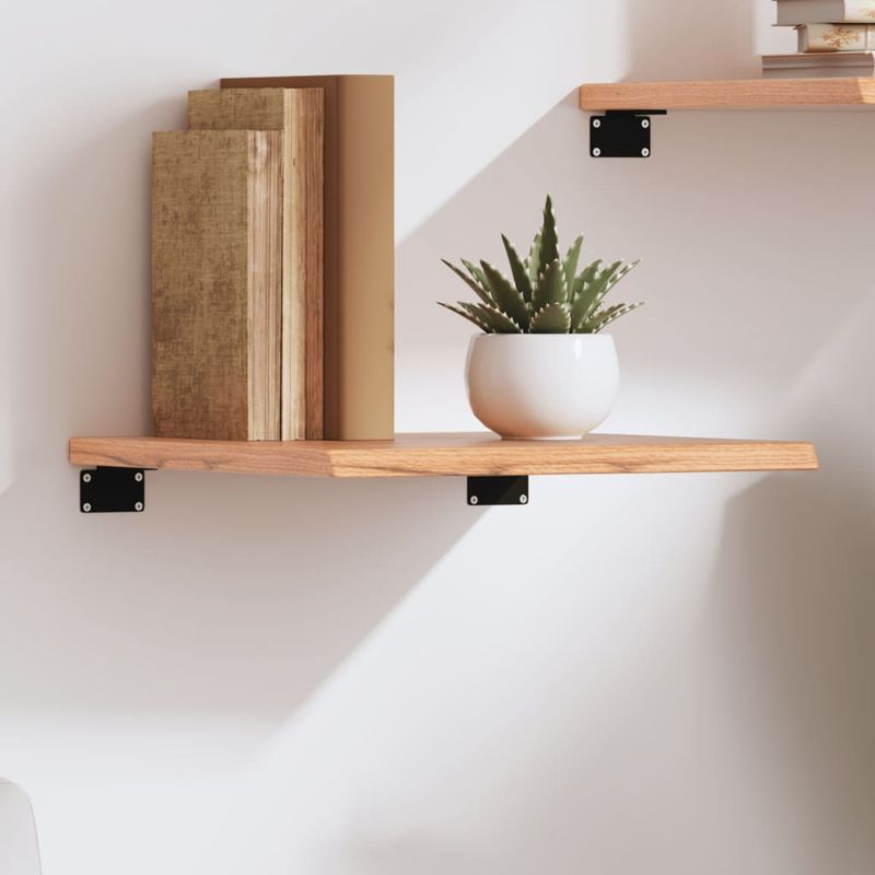 Casa si Gradina - Mobilier - Biblioteci si rafturi - Rafturi - Polita perete maro deschis 40x40x2 cm lemn masiv stejar tratat - Infinity.ro