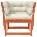 Casa si Gradina - Gradina si terasa - Mobilier exterior - Canapele si fotolii gradina - Canapea gradina cotiera cu perne, maro ceruit, lemn masiv pin - Infinity.ro