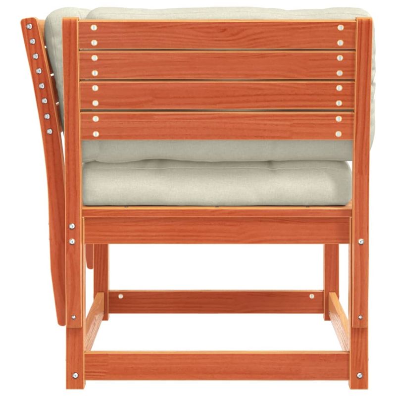 Casa si Gradina - Gradina si terasa - Mobilier exterior - Canapele si fotolii gradina - Canapea gradina cotiera cu perne, maro ceruit, lemn masiv pin - Infinity.ro