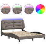 Casa si Gradina - Mobilier - Paturi si accesorii - Paturi - Cadru de pat cu lumini LED, gri taupe, 140x190 cm, textil - Infinity.ro