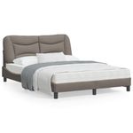 Casa si Gradina - Mobilier - Paturi si accesorii - Paturi - Cadru de pat cu lumini LED, gri taupe, 140x190 cm, textil - Infinity.ro