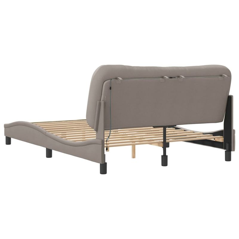 Casa si Gradina - Mobilier - Paturi si accesorii - Paturi - Cadru de pat cu lumini LED, gri taupe, 140x190 cm, textil - Infinity.ro
