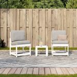 Casa si Gradina - Gradina si terasa - Mobilier exterior - Scaune si sezlonguri gradina - Set mobilier de gradina, 3 piese, alb, lemn masiv de pin - Infinity.ro