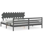 Casa si Gradina - Mobilier - Paturi si accesorii - Paturi - Cadru de pat cu tablie single mic, gri, lemn masiv - Infinity.ro