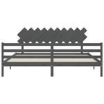 Casa si Gradina - Mobilier - Paturi si accesorii - Paturi - Cadru de pat cu tablie single mic, gri, lemn masiv - Infinity.ro