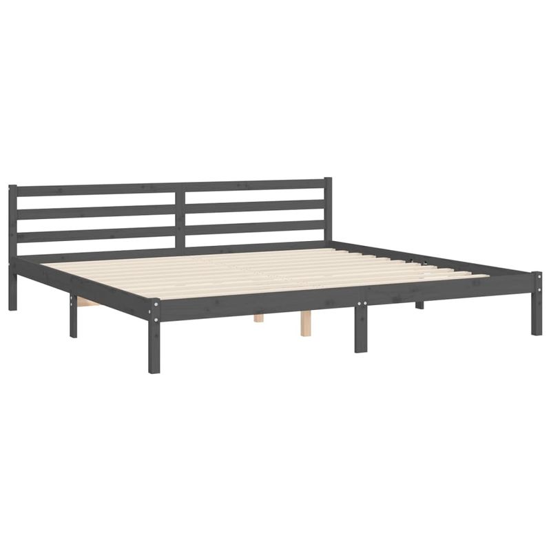 Casa si Gradina - Mobilier - Paturi si accesorii - Paturi - Cadru de pat cu tablie single mic, gri, lemn masiv - Infinity.ro