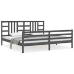 Casa si Gradina - Mobilier - Paturi si accesorii - Paturi - Cadru de pat cu tablie single mic, gri, lemn masiv - Infinity.ro