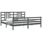 Casa si Gradina - Mobilier - Paturi si accesorii - Paturi - Cadru de pat cu tablie single mic, gri, lemn masiv - Infinity.ro